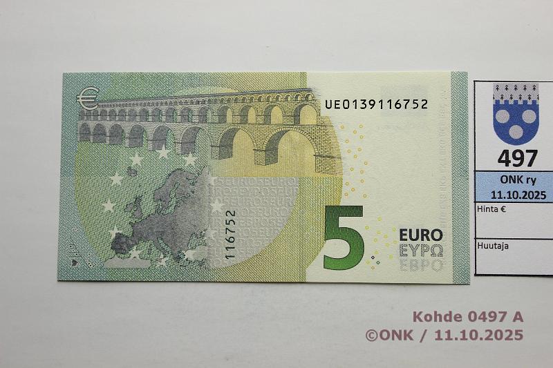 k-0497-a.jpg - Kohde 497, l�ht�hinta: 8 &euro; / ei tarjouksia Ranska 1/3/U6 UE0139116752 U006 A5 Dra, kunto: 9