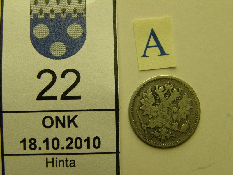 kohde_022_a.jpg - Kohde 22, tunnuspuoli, l�ht�hinta: 8 &euro; / myyntihinta: 8 &euro; 25 p 1872 Ag, SNY 271.?, kunto: 3.