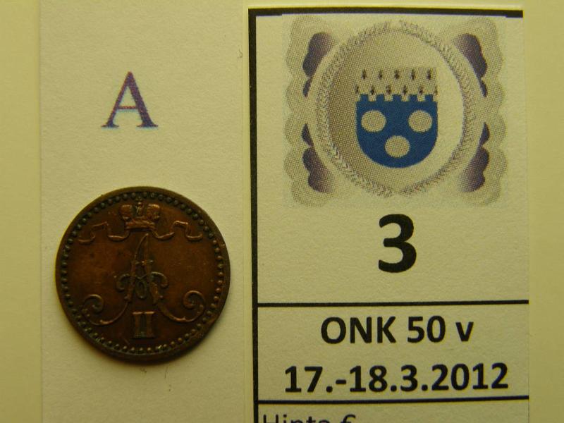 k-0003-a.jpg - Kohde 3 (kuva 1/2), l�ht�hinta: 5 &euro; / myyntihinta: 20 &euro; 1 p 1866 SNY 3.1 puhd., kunto: 4
