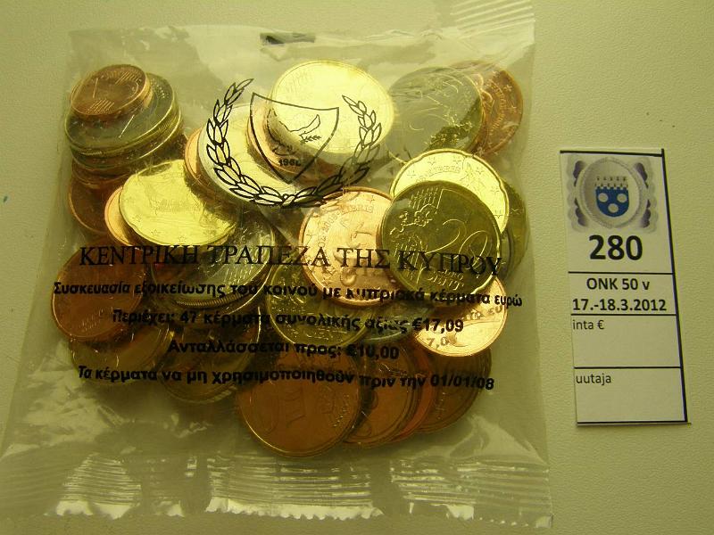 k-0280-a.jpg - Kohde 280, lhthinta: 19 € / myyntihinta: 26 € Kypros 2007 (47) nim.arvo 17, 09 €, kunto: 9