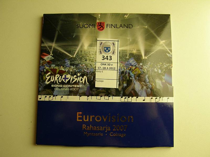 k-0343-a.jpg - Kohde 343, l�ht�hinta: 10 &euro; / myyntihinta: 10 &euro;  2007 III Euroviisut, sis. 2&euro; Rooman sop., kunto: 9