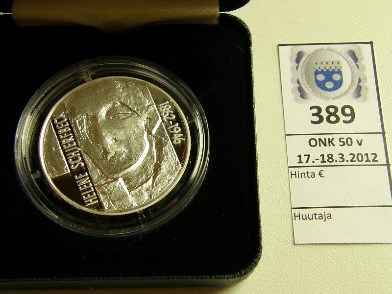 k-0389-a.jpg - Kohde 389, l�ht�hinta: 100 &euro; 100 mk 1996 Ag, Proof, Schjerfbeck, kotelo, tod, kunto: 10