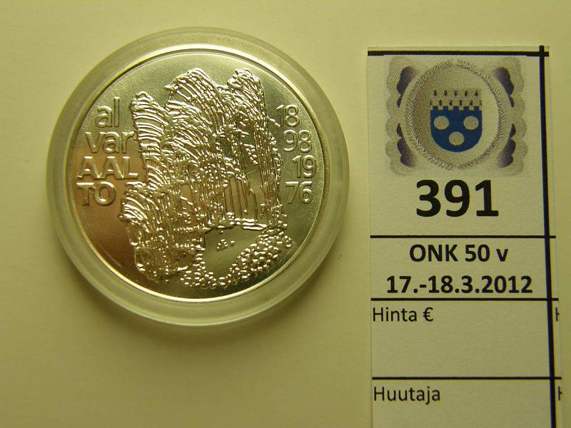 k-0391-a.jpg - Kohde 391, lhthinta: 20 € 100 mk 1998 Ag, Aalto, kapseli, kunto: 10