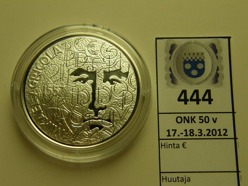 k-0444-a.jpg - Kohde 444, l�ht�hinta: 15 &euro; / myyntihinta: 21 &euro; 10 &euro; 2007 Ag, Proof, Agricola kapseli, kunto: 10