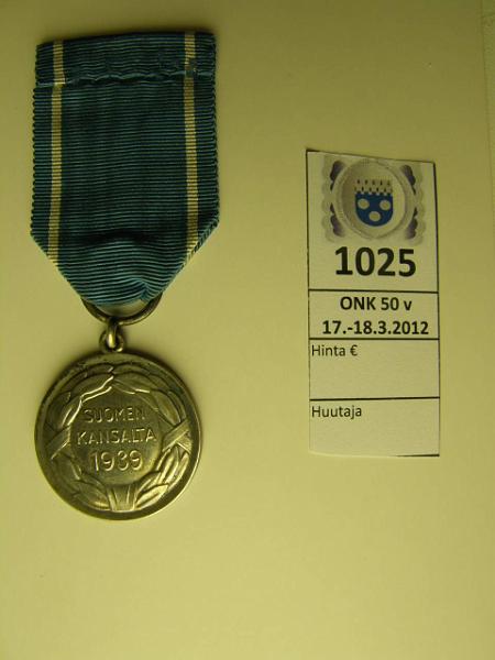 k-1025-a.jpg - Kohde 1025, l�ht�hinta: 20 &euro; VM 1 1939 , kunto: 8